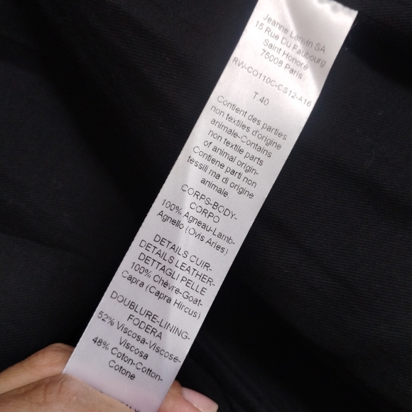 Lanvin Shearlings Black Teddy Jacket Cozy Mid-Length Design 40 - Picture 9 of 12